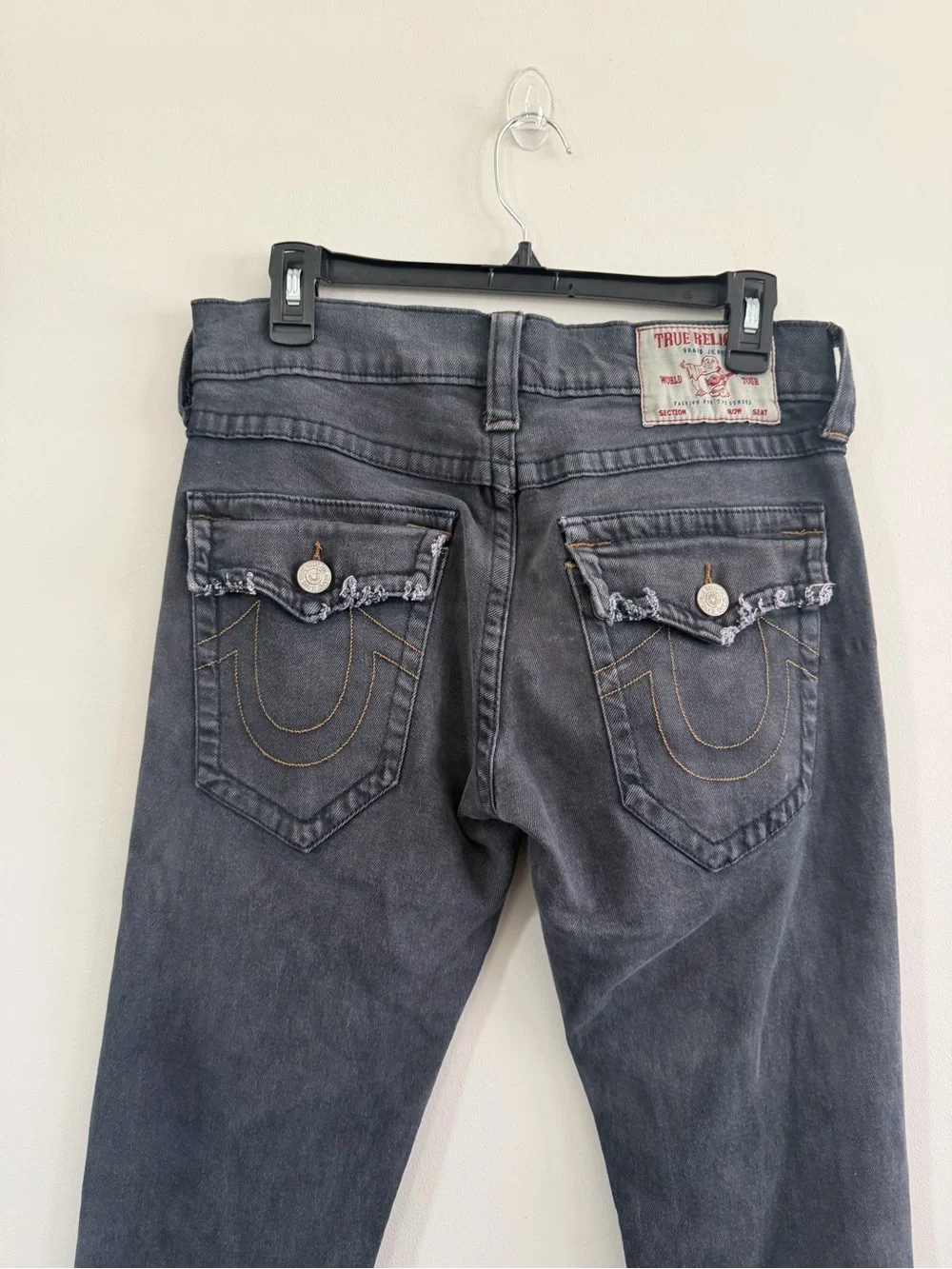 True Religion Men's Skinny Ripped Jeans in Faded Charcoal